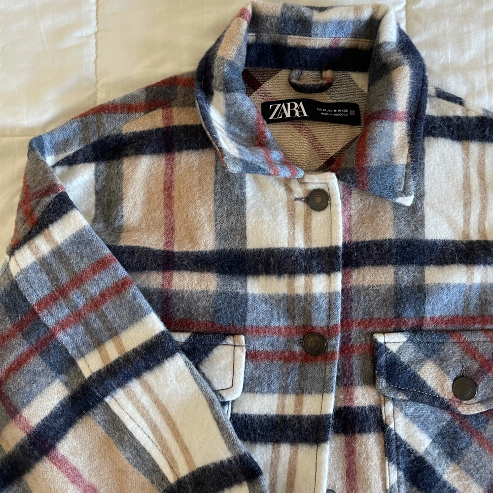 zara plaid shacket